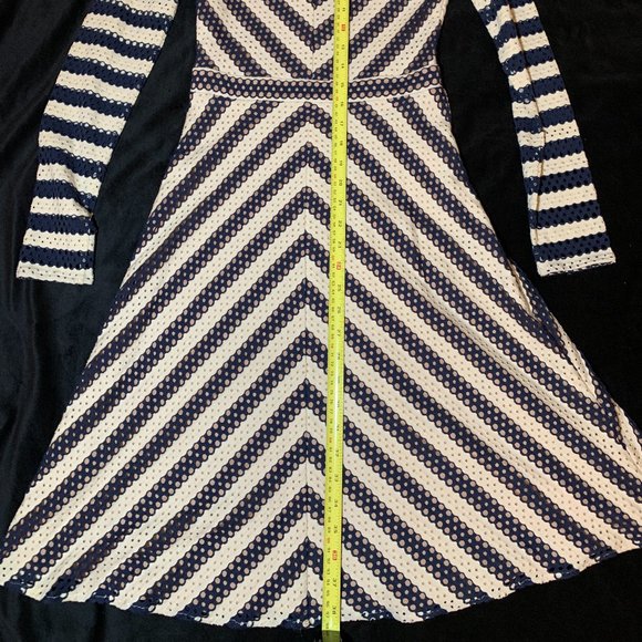 Fit and Flare mini open work dress with exposed zipper - Picture 9 of 10